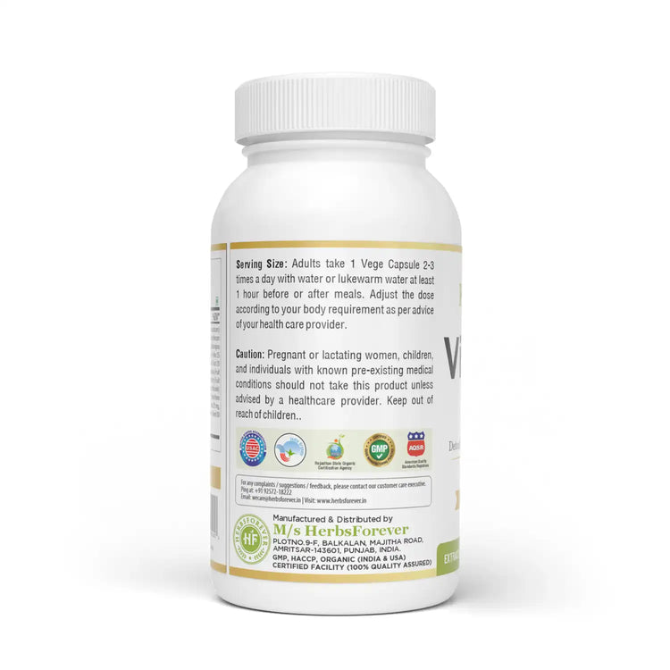 Herbsforever Vidhanga Plus 500 mg Capsules | 60 Veg Capsules | Ayurvedic Gut Cleanse & Detox Support | Helps Support Digestion, Gut Health & Internal Cleansing
